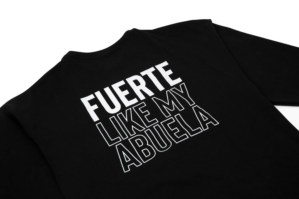 Fuerte Like My Abuela Oversized Crew-neck Sweatshirt in Noche